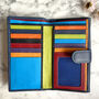 Women's Large Dark Navy Genuine Leather Purse Rfid Secure, thumbnail 3 of 4