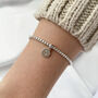 Sterling Silver Ball Slider Bracelet With Personalised Initial Disc Charm, thumbnail 1 of 8