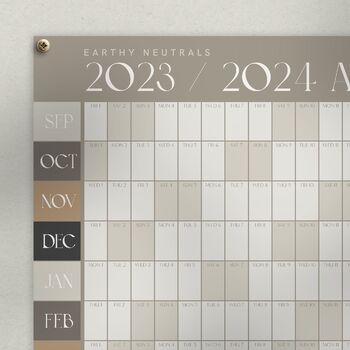 Academic Wall Planner, A2 Neutrals Calendar 2023/24, 2 of 2