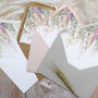 Whimsical Spring Vellum Tag Wedding Invitations, thumbnail 5 of 6