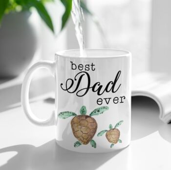 Best Dad Ever Turtle Personalised Back Mug, 3 of 3