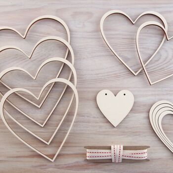 Heart Strings Wooden Heart Garland, 2 of 11