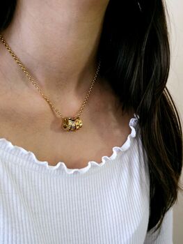 Birthstone Gem Ring Stacker Necklace, 4 of 7