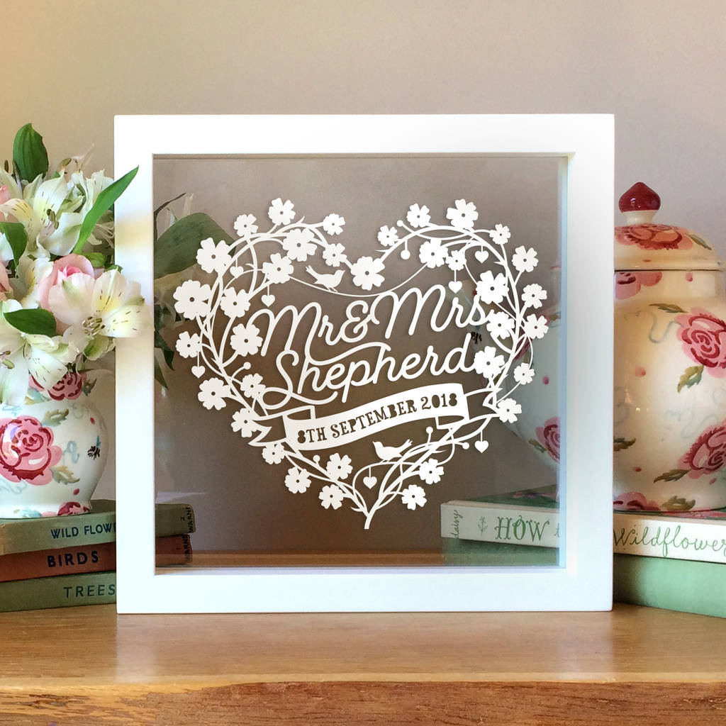 personalised 1st  wedding  anniversary  gift  by sas creative 