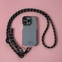 Black White Adjustable Phone Strap Universal Crossbody Rope Lanyard, thumbnail 1 of 3