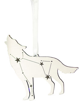 Lupus Wolf Constellation Metallic Christmas Decoration, 3 of 4