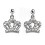Sterling Silver Crystal Crown Earrings, thumbnail 1 of 2