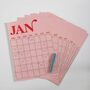 Monthly Undated A3 Wall Planner | 12 Pages | Pink And Red, thumbnail 3 of 7