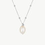 Baroque Pearl Silver Pendant Beaded Chain Necklace, thumbnail 1 of 5