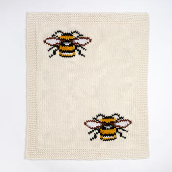Bee Blanket And Cushion Cover Easy Knitting Kit, 2 of 8
