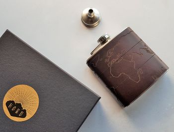 Personalised Map Leather Flask, 5 of 8