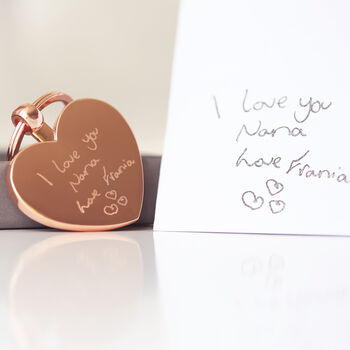 Hearts Keychain With Handwriting Personalised Engraving, 8 of 8
