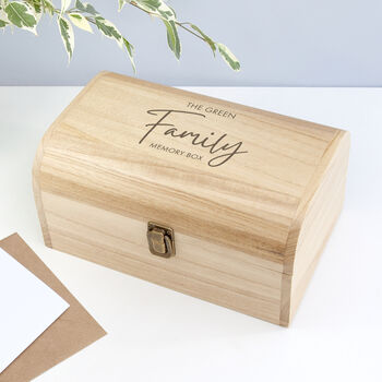 Personalised Our Family Luxury Keepsake Chest, 2 of 10