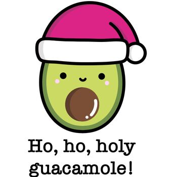 Personalised Funny Avocado Tiny Christmas Card, 4 of 6