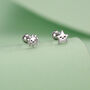 Sterling Silver Sun And Star Stud Earrings 18 G Screw Back With Ball Backs, thumbnail 1 of 12