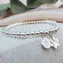 Sterling Silver Personalised Dog Paw Charm Stretch Bracelet, thumbnail 3 of 11