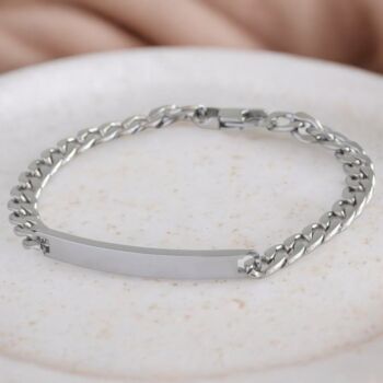 Personalised Mens Stainless Steel Curb ID Bracelet, 2 of 12