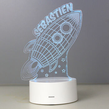 Personalised Space Rocket LED Night Light, 12 of 12