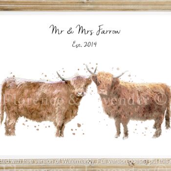 Personalised Highland Cow Print, 2 of 4