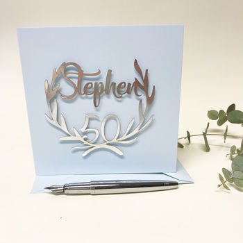 Personalised Papercut 50th Birthday Card, 7 of 12