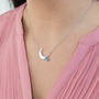 Crescent Moon Necklace With Mood Stone, thumbnail 2 of 10