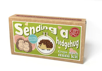 Sending A Hedgehug Mini Matchbox Cross Stitch Kit, 3 of 3