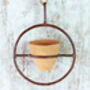 Clay Succulent Pot In Metal Hanger, thumbnail 3 of 5