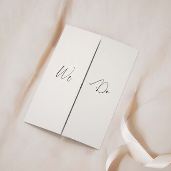 Black And White Calligraphy Gatefold Wedding Invitations, 2 of 5