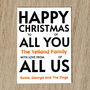 Personalised Family Christmas Card Names And Message, thumbnail 4 of 8