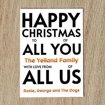 Personalised Family Christmas Card Names And Message, 4 of 8