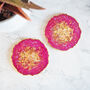 Iridescent Resin Coasters Set In Pink And Gold, thumbnail 3 of 5