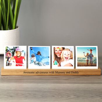 Solid Oak Photo Holder With Options To Personalise And Print Photos, 3 of 6