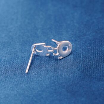 Silver Donut Stud Earrings, Emoji Stud Earrings, Small Dainty Studs, 5 of 7