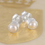 Pearl June Birthstone Sterling Silver Stud Earrings, thumbnail 1 of 7