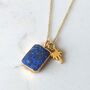 The Duo Lapis Lazuli Necklace, 18ct Gold Plated, thumbnail 5 of 9