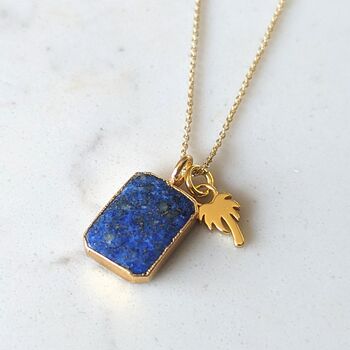 The Duo Lapis Lazuli Necklace, 18ct Gold Plated, 5 of 9
