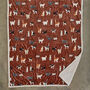 Mixed Kitties Brick Red Throw, Cute Cat Print Flannel And Sherpa Back 140x180cm, thumbnail 3 of 3