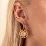 Geometric Mother Of Pearl And Gold Vermeil Plated Hoops, thumbnail 1 of 8