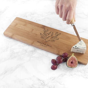 Personalised Happy Couple Bamboo Serving Board, 2 of 5