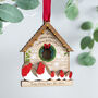 Family Bird House And Robins Christmas Decoration, thumbnail 3 of 5