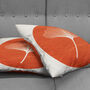 Orange Pillow Cover With Linear Flower Illustration, thumbnail 4 of 7