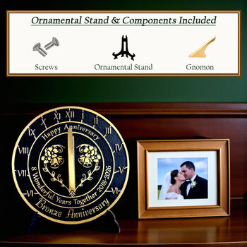 8th Bronze Anniversary Sundial Gift Celebration Present, 5 of 6