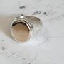 Silver And 9ct Gold Textured Signet Ring With 9ct Inlay, thumbnail 4 of 12