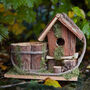 Hill Top Log Cabin Bird House And Planter, thumbnail 1 of 10