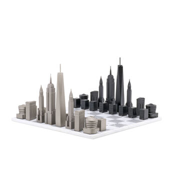 Stainless Steel Skyline Chess Set – New York Edition, 3 of 6