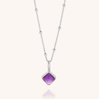 Amethyst February Birthstone Necklace Sterling Silver, 5 of 8