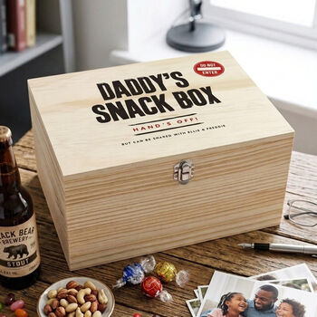 Personalised Snack Or Sweet Box Pine Memory Box, 2 of 12