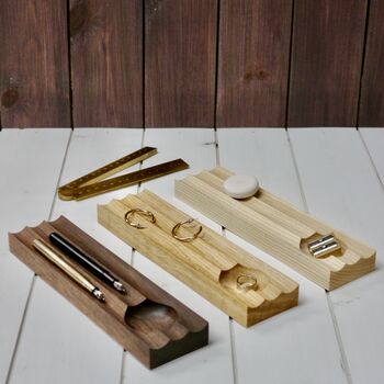 Personalised Wooden Pencil Tray With Storage Dish, 7 of 8