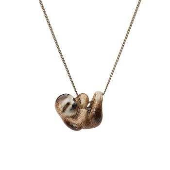 Lazy Hanging Sloth Necklace, 2 of 2