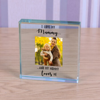 Personalised I Love My Mummy Glass Token For Mum, 3 of 4